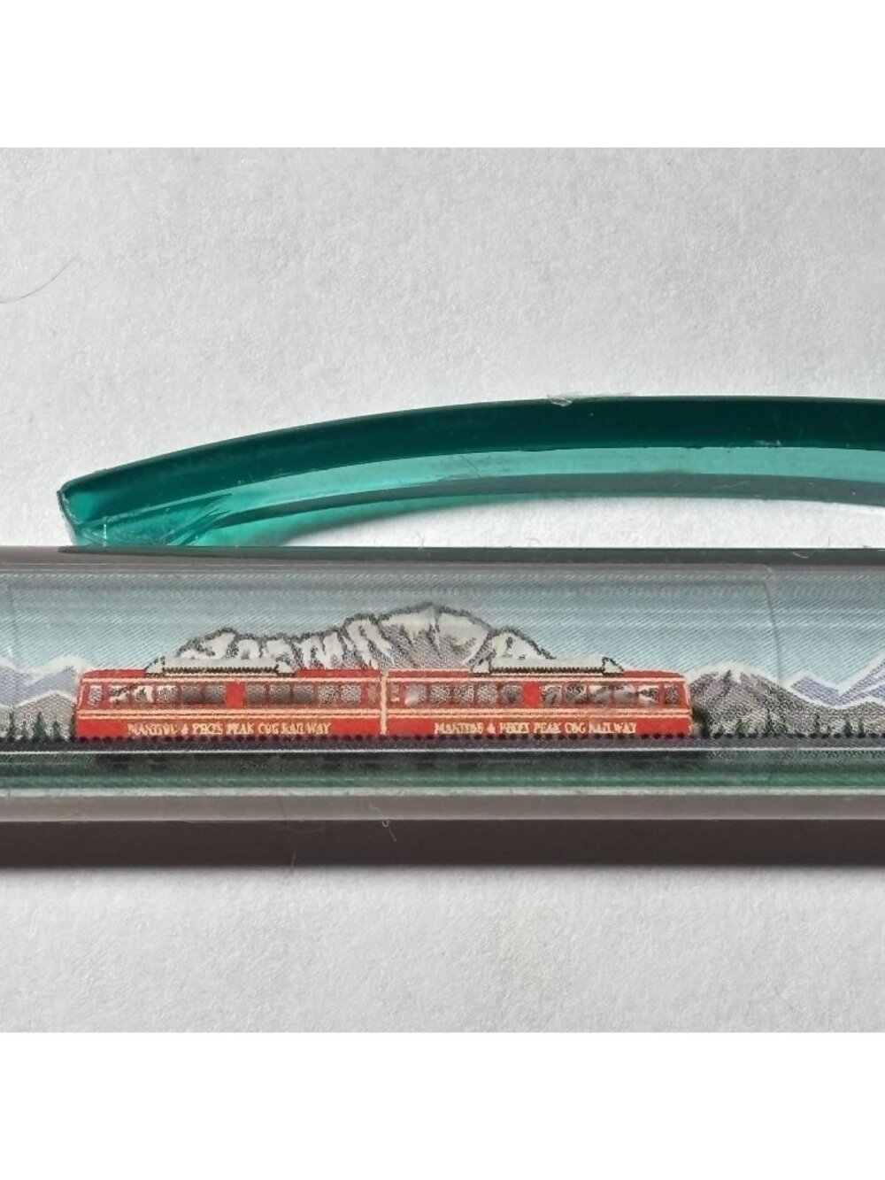 Pike's Peak Cog Railway Floaty Pen Train Tram Cars Move by Mountains Souvenir